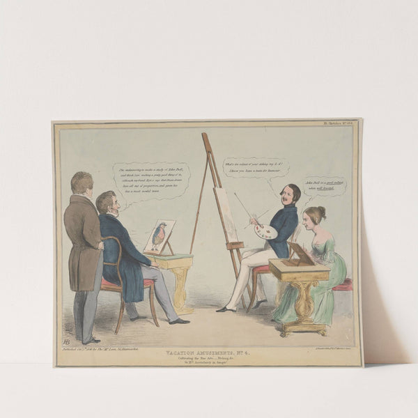 Vacation Amusements. No. 4 Cultivating the Fine Arts.— Etching, & c. or HB’s Ascendancy in danger! (1840) by John Doyle