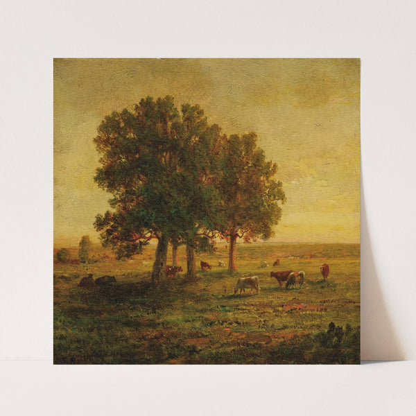 Vaches Sous Un Groupe De Chênes, Apremont by Théodore Rousseau