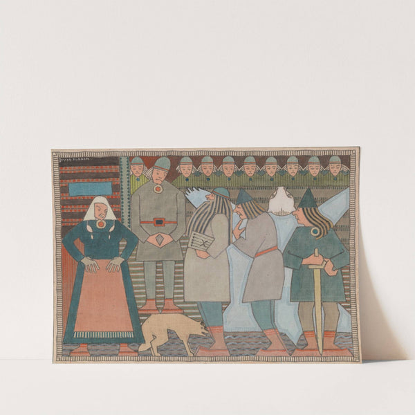 Väinämöinen, Ilmarinen ja Lemminkäinen arrive to Pohjola by Joseph Alanen