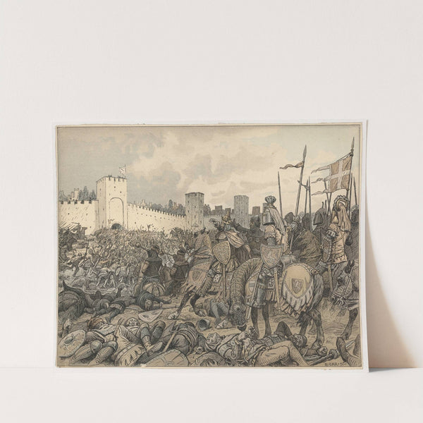 Valdemar Atterdag indtager Visby (Valdemar IV takes Visby) by Rasmus Christiansen