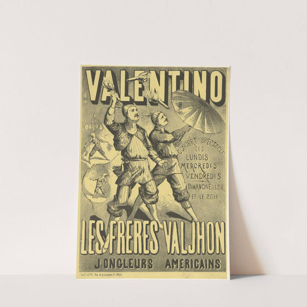 Valentino. Les frères Valjhon jongleurs américains (1885) by Imp. Emile Lévy