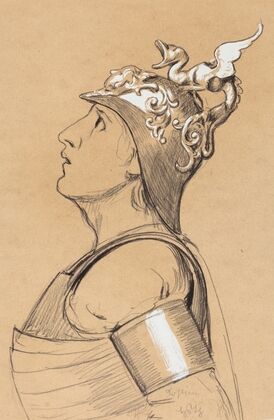 Valkyrie (Costume Study for Bayreuth) Head with Helmet