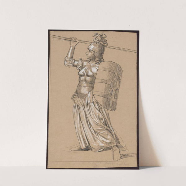 Valkyrie with shield and spear (1895 - 1897) by Hans Thoma