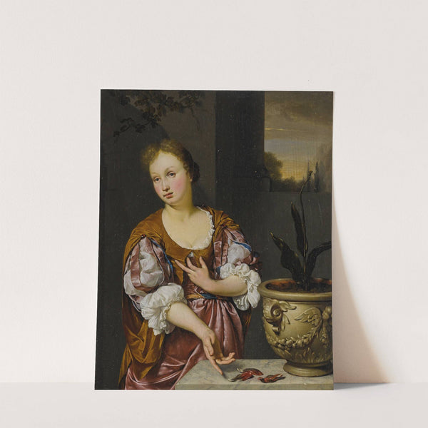 Vanitas portrait of a young woman by Jan Van Mieris