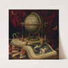 Vanitas Still Life With A Terrestrial Globe, A Book, Shells, A Snake And Butterflies by Carstian Luyckx