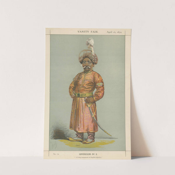 Vanity Fair: Royalty; 'A Living Monument of English Injustice', The Nawab Nazim of Bengal, Behar and Orissa, April 16, 1870 by Alfred Thompson