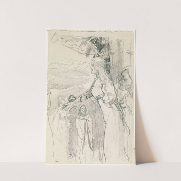 Variant av illustrasjon til ‘Harald Hårfagres saga’ i Snorre Sturlason, Kongesagaer (between 1895 and 1899) by Christian Krohg