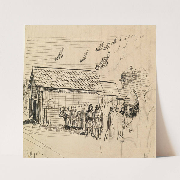 Variant til illlustrasjon i ‘Håkon den godes saga’, Snorre Sturlason, Kongesagaer, Kristiania 1899 (1895-1899) by Christian Krohg