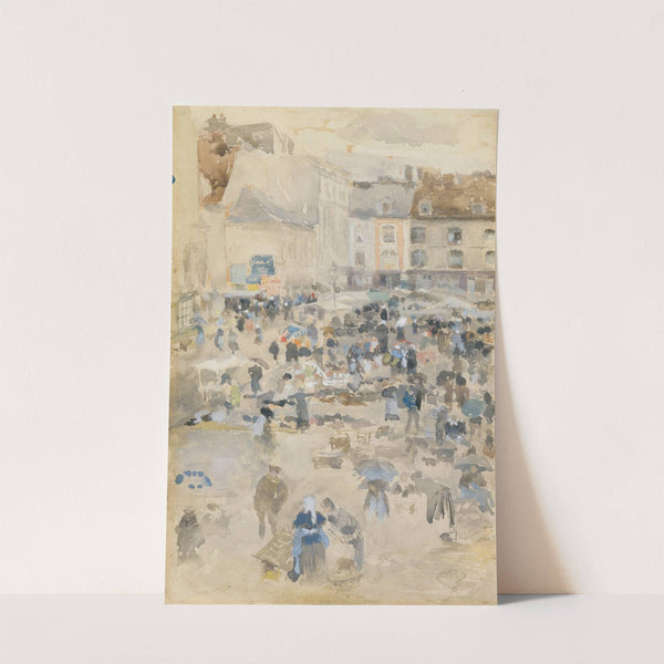 Variations in Violet and Grey—Market Place, Dieppe (1885) by James Abbott McNeill Whistler