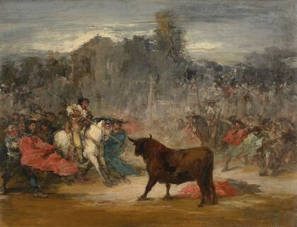 Varilargueros acosando al Toro