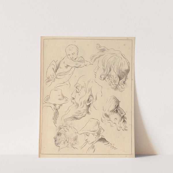 Various Sketches of Heads by Hamlet Winstanley