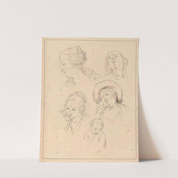 Various Sketches of Heads by Hamlet Winstanley