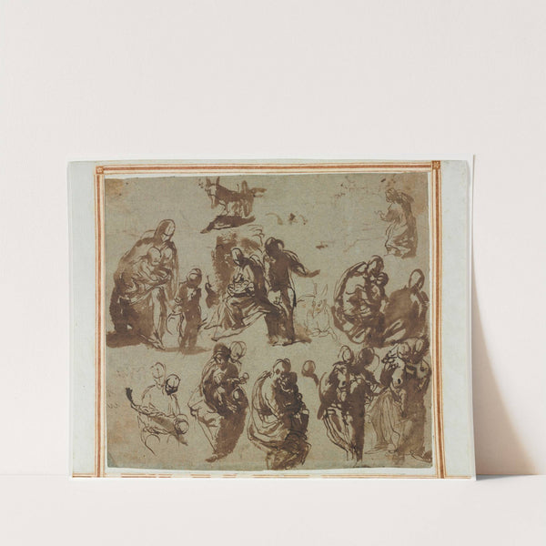 Various Sketches of the Madonna and Child (c. 1580) by Paolo Veronese