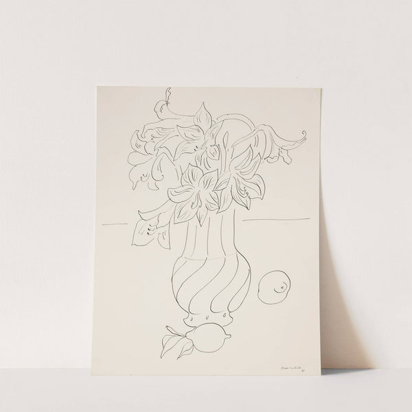 Vase de fleurs et citrons sur un entablement (1941) by Henri Matisse