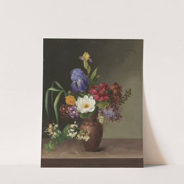 Vase I Græsk Stil Med Iris, Syren Og Kaprifolium by Hermania Neergaard