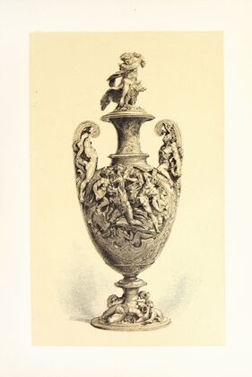 Vase in Silver Repoussé Work, the subject representing Jupiter Warring with the Titans — size preview