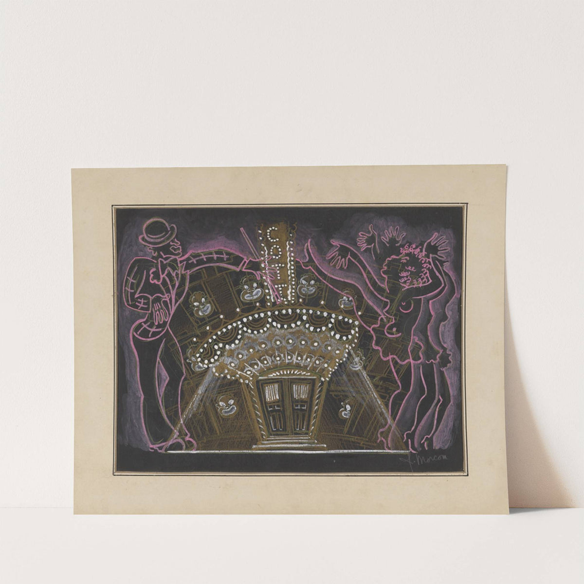 Vaudeville: Minstrel Dandy and Dancing Girl over Marquee of Cotton Club (1934-1943) by James Stewart Morcom