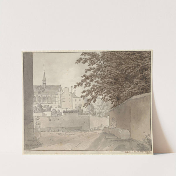 Ved kirken Saint-Martin i Montmorency, nord for Paris, 10 juli 1812 (1812) by Christoffer Wilhelm Eckersberg