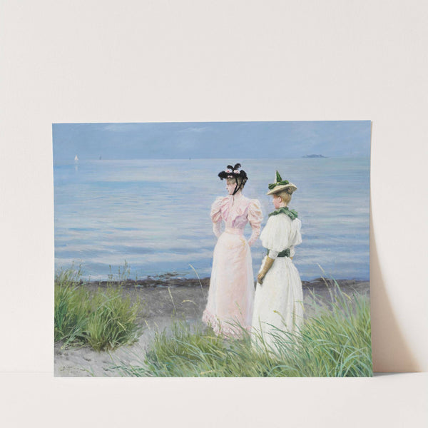Ved stranden i Hellerup. Frk. Elisabeth Fischer og frk. Anna Pauline Bruun en sommerdag på stranden i Hellerup (1894) by Paul Fischer