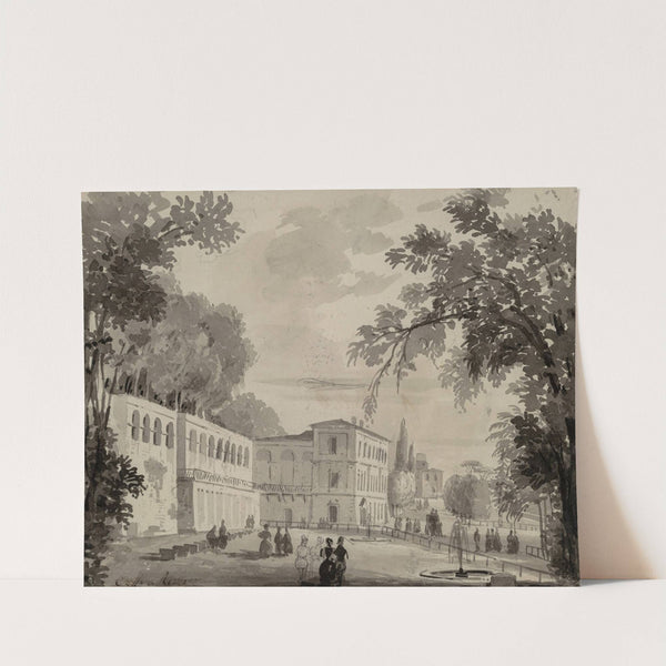 Veduta of the Aqueduct and Aranciera of the Villa Borghese, Rome by Ippolito Caffi