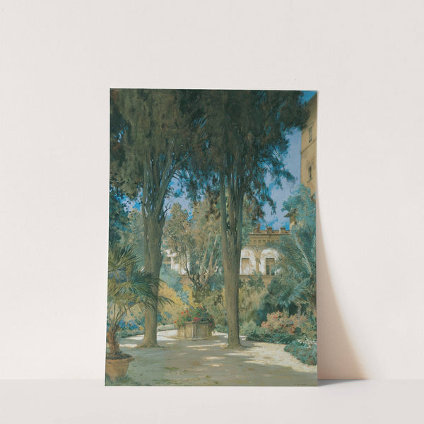 Vedute der Botschaft in Rom; Gartenpartie mit zwei Zypressen by Othmar Brioschi