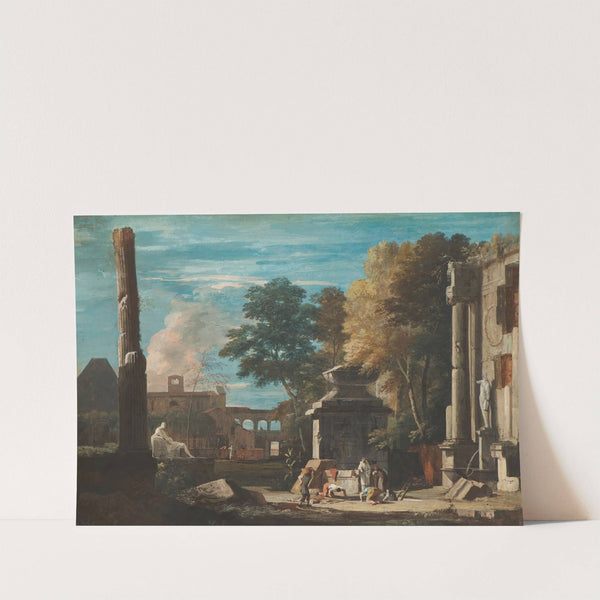 Venetian Capriccio With a Body Being Exhumed and a Franciscan Monk in Attendance by Marco Ricci