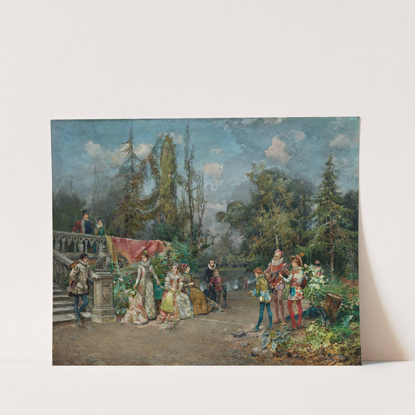 Venetian Court, Minstrel Scene (1881) by Cesare Auguste Detti