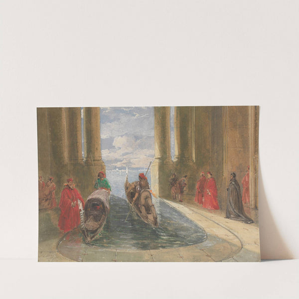 Venetian Dignitaries Boarding Gondolas by James Holland