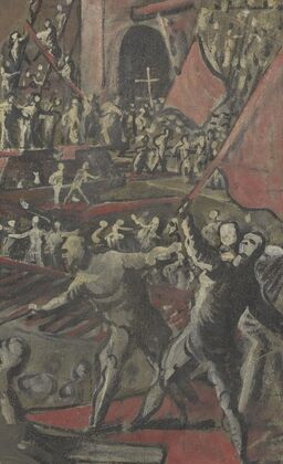 Venetian Soldiers Attacking Constantinople (recto)