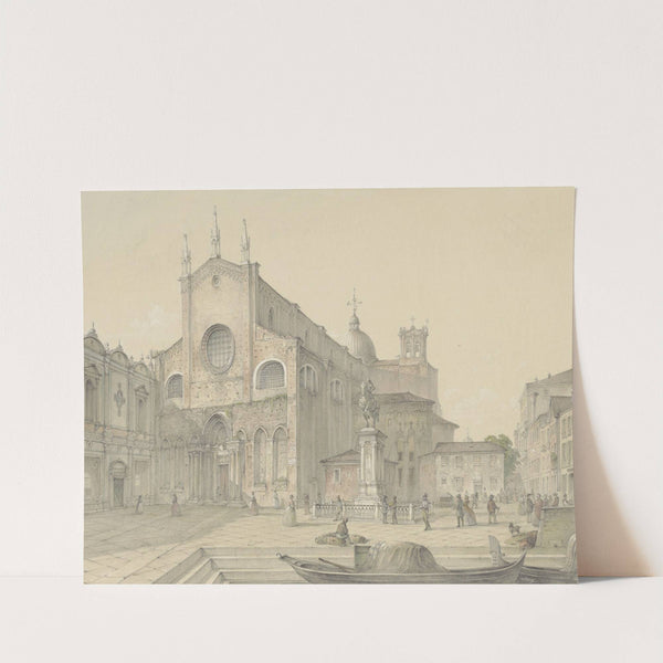 Venetië; S. Giovanni & Paolo (1824 - 1888) by Karoly Lajos Libay