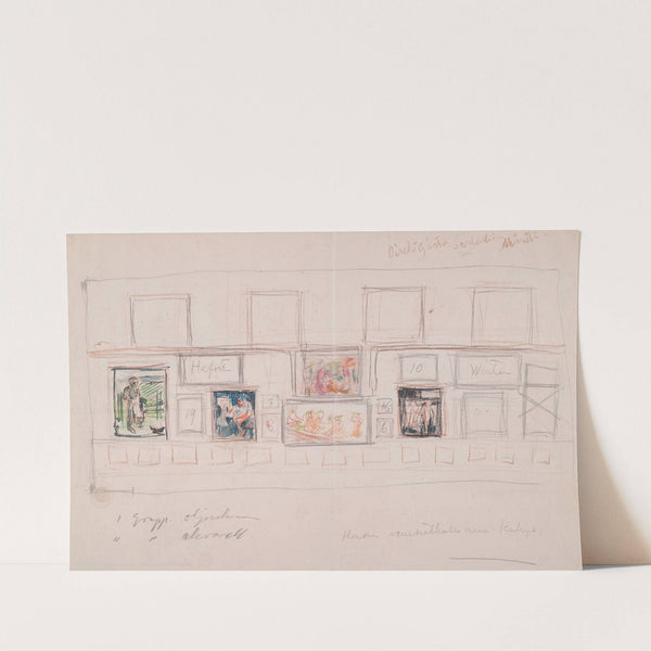 Venetsian biennaalin ripustussuunnitelma (1914) by Akseli Gallen-Kallela