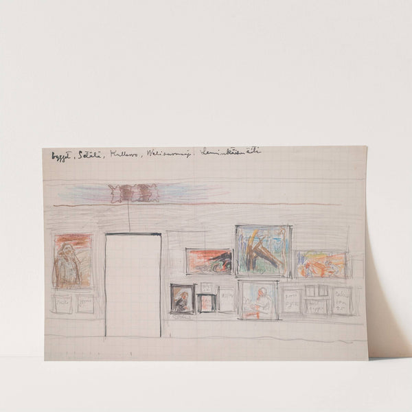 Venetsian biennaalin ripustussuunnitelma (1914) by Akseli Gallen-Kallela