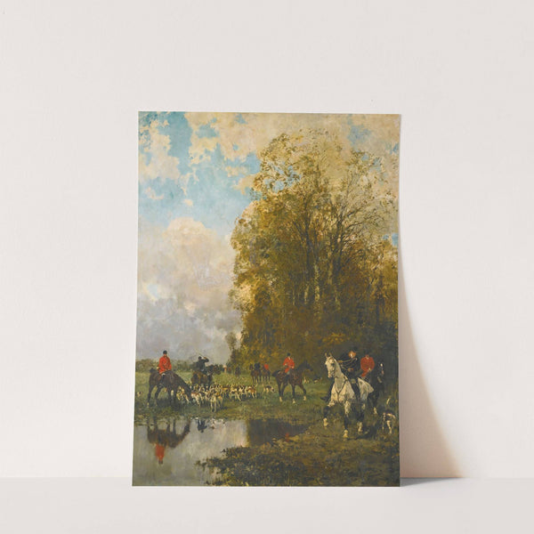 Veneurs Rameutant Leurs Chiens by René Princeteau