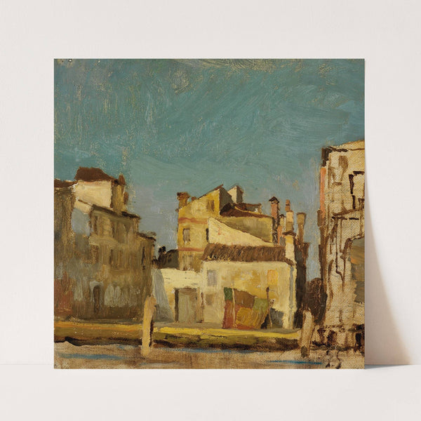 Venezianische Häuser an einem Kanal (1871) by Gustav Schönleber