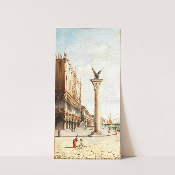 Venice, a View of Palazzo Ducale and St Mark’s Column by Marco Grubas