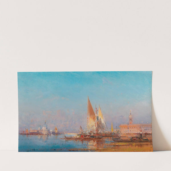 Venice, a view of Santa Maria della Salute at sunset, by Henri Duvieux