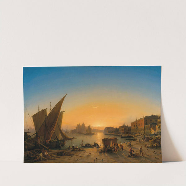 Venice, a View of the Bacino di San Marco from Riva degli Schiavoni, with Palazzo Ducale on the Right, Santa Maria della Salute in the Background by Ludwig Mecklenburg