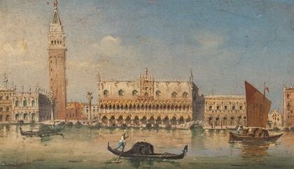 Venice, a View of the Campanile, St Mark’s Columns and the Palazzo Ducale