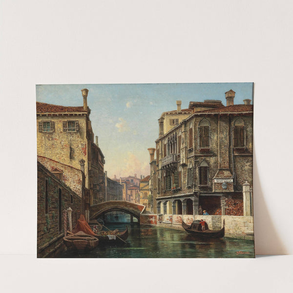 Venice, A View of the Canal Sottoportico della Quercia by Hermann Oskar Schwan