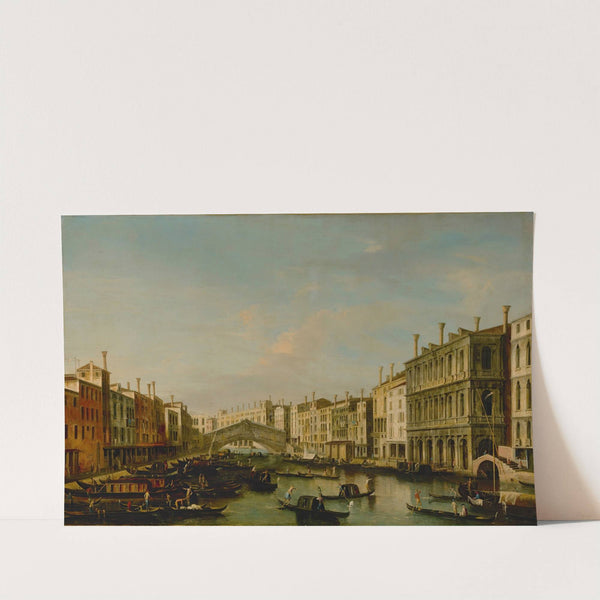 Venice, A View Of The Grand Canal Towards The Rialto Bridge by Apollonio Facchinetti