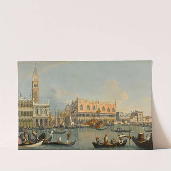 Venice, a view of the Molo from the Bacino di San Marco, with the Zecca and the Palazzo Ducale by Manner of Canaletto