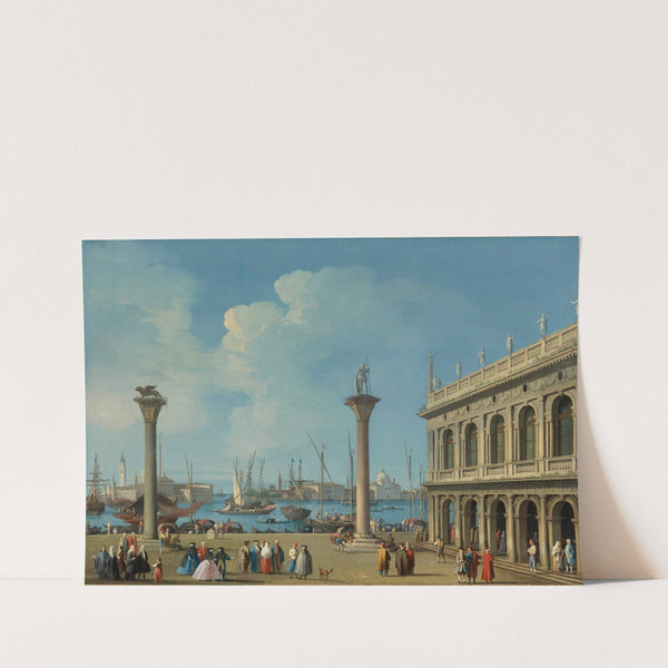 Venice, A View Of The Molo From The Piazzetta, Looking South To San Giorgio Maggiore, With The Columns Of St. Mark And St. Theodore And The biblioteca Sansoviniana by Giovanni Battista Cimaroli