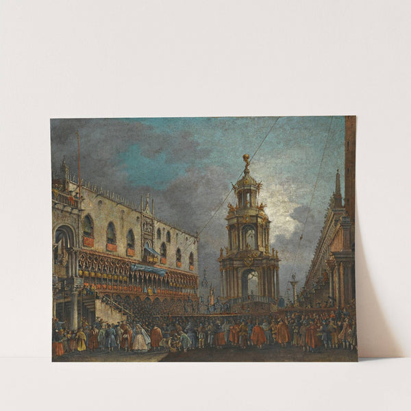Venice, A View Of The Piazzetta At Carnival by Francesco Zanin