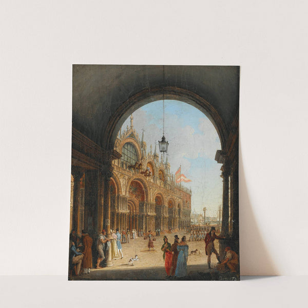 Venice, a View of the Piazzetta di San Marco from the Arco dell’Orologio by Giuseppe Borsato
