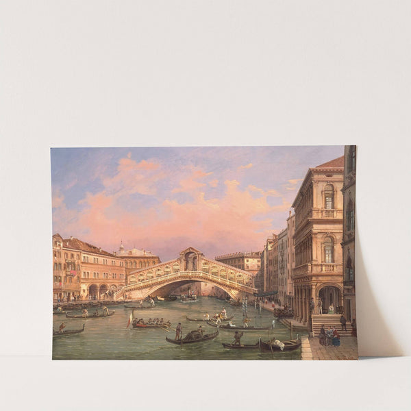 Venice, A View Of The Rialto Bridge by Giovanni Grubacs