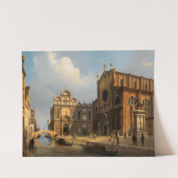 Venice, Campo Santi Giovanni e Paolo with the Zanipolo Church and the Scuola Grande di San Marco by Luigi Querena