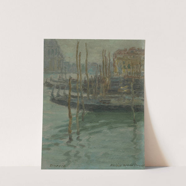 Venice-gondolas by Elemír Halász-Hradil