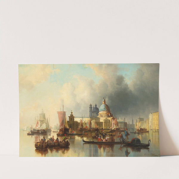 Venice – Hustle And Bustle By The Punta Della Dogana And Santa Maria Della Salute by Josef Carl Berthold Püttner