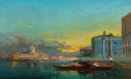 Venice, Scene at Dusk before Santa Maria della Salute