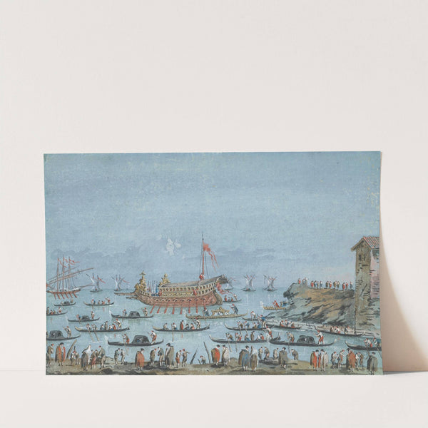 Venice; The Bucintoro on the lagoon by Giacomo Guardi